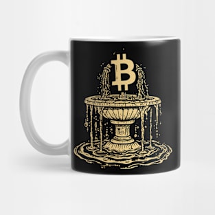 Cryptocurrency. Bitcoin fountain Mug